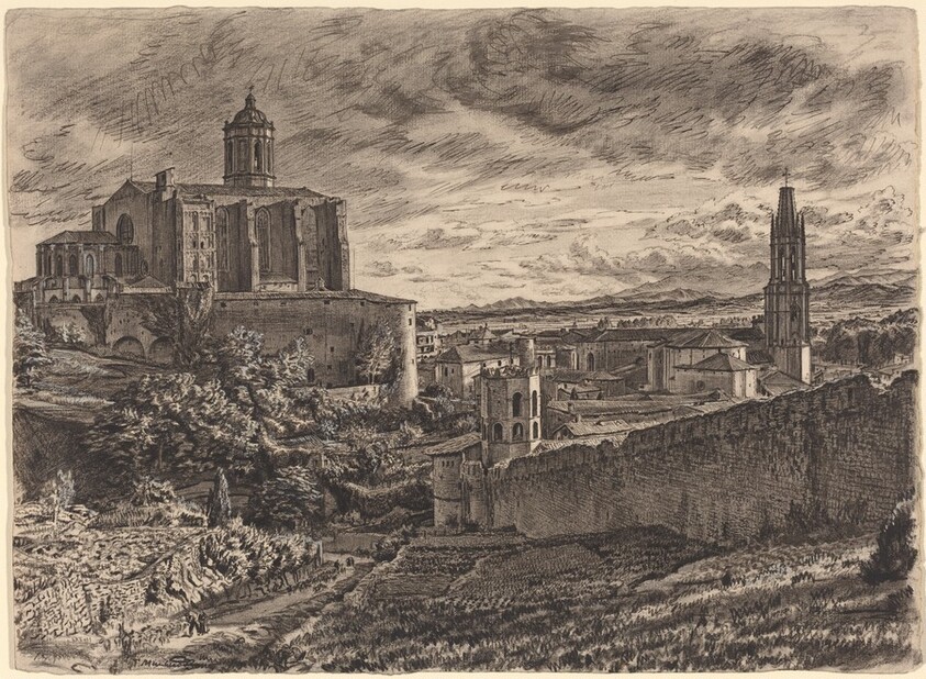 Sunset - Cathedral And Walls, Gerona