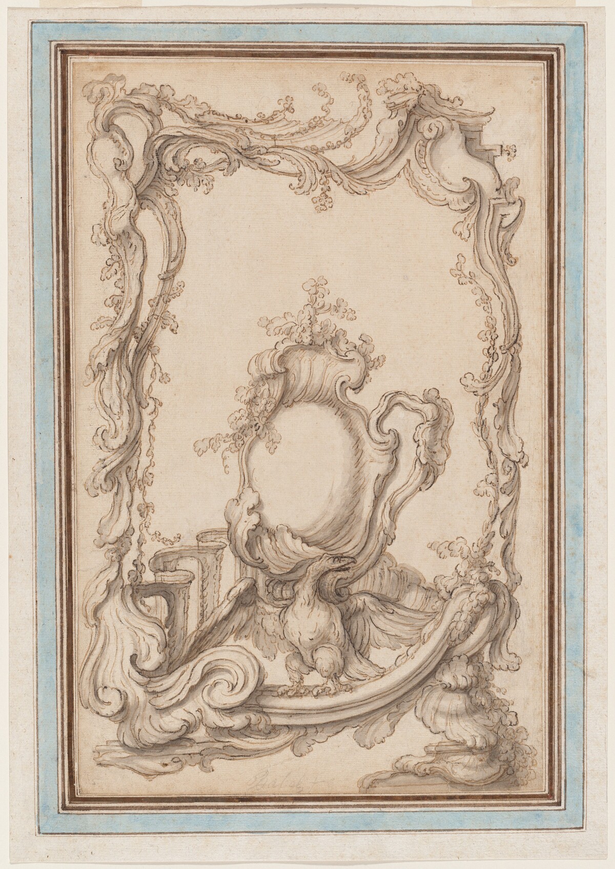 Rocaille Cartouche with an Eagle