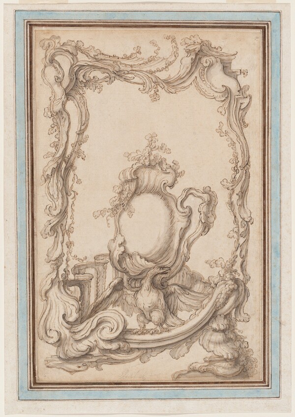 Rocaille Cartouche with an Eagle