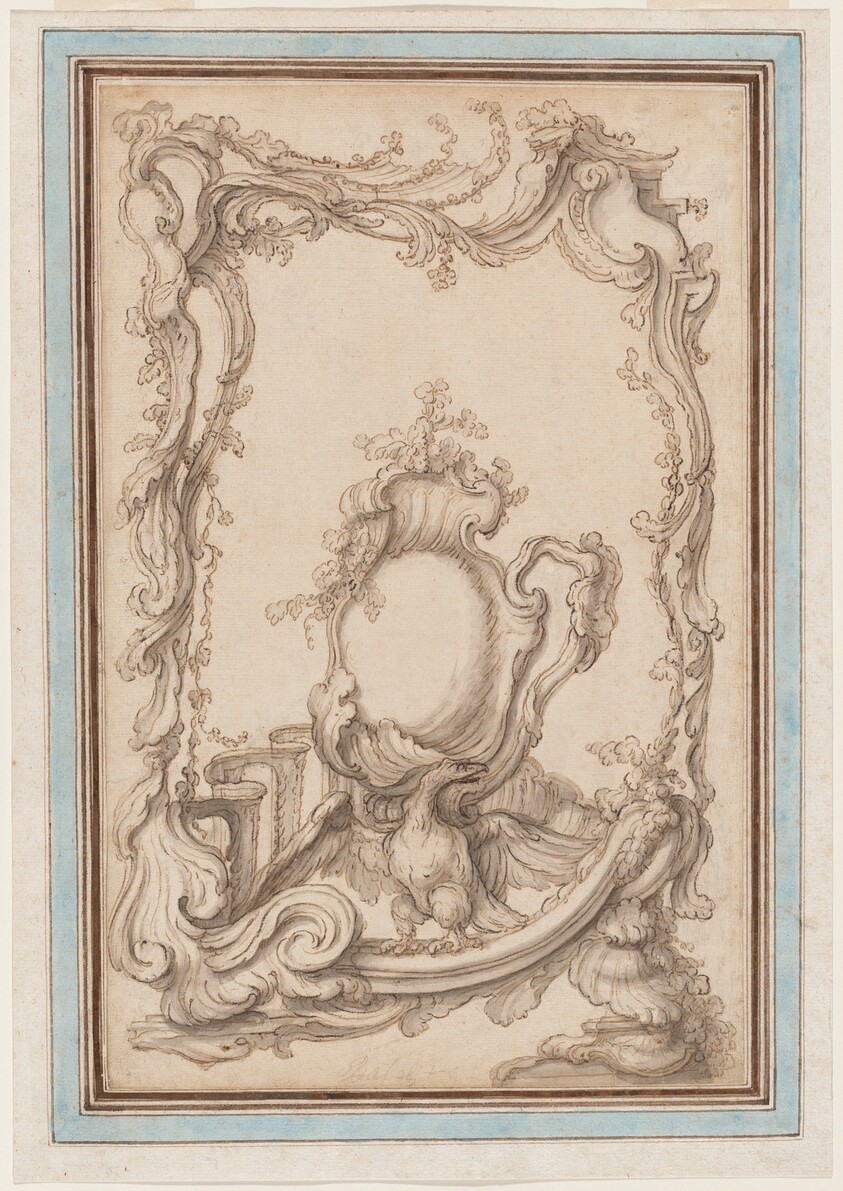 Rocaille Cartouche with an Eagle