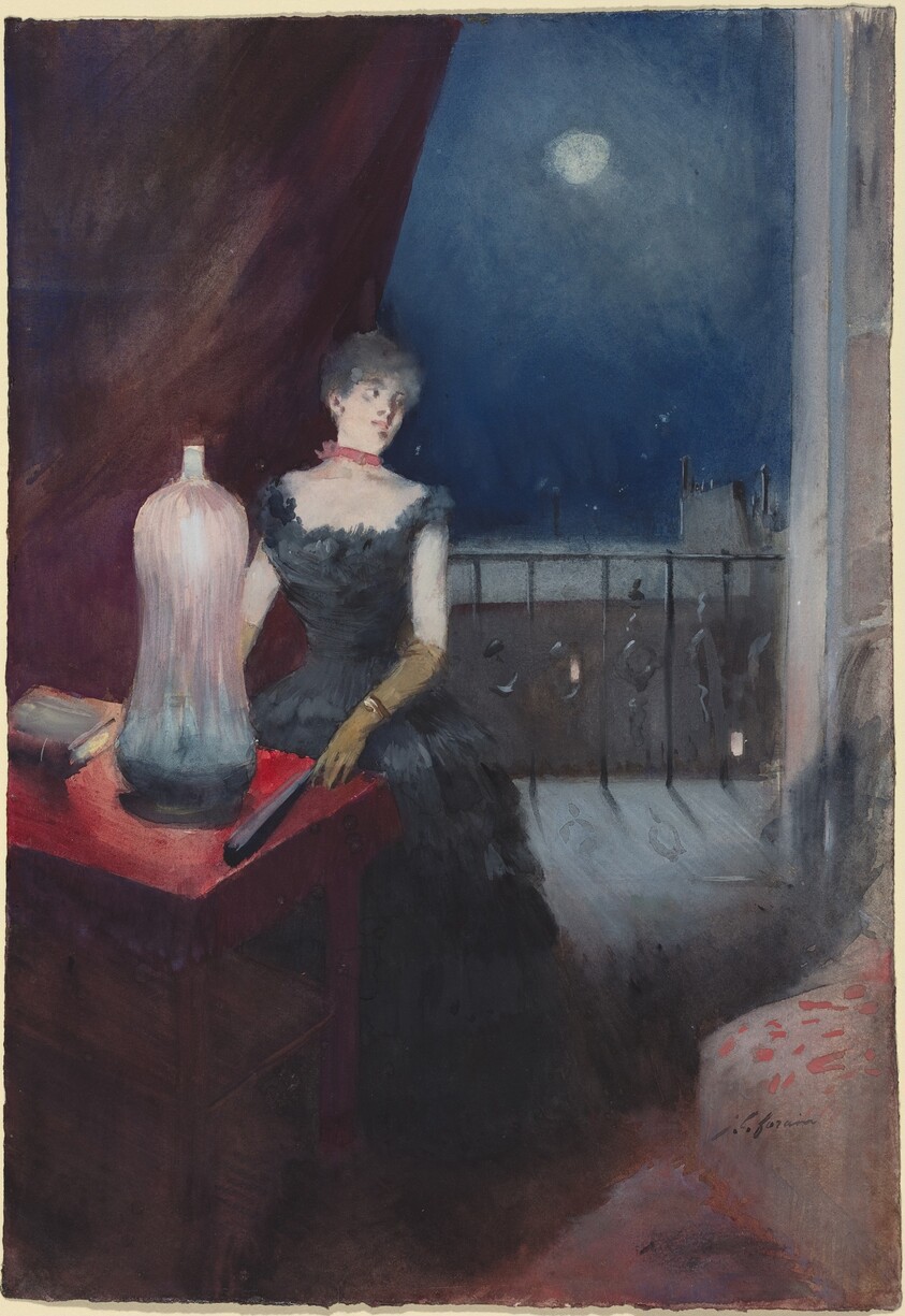 a) Standing Woman with a Fan (recto); b) Study of a Man and Woman (verso)