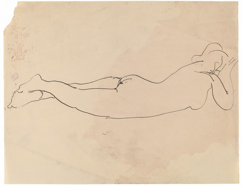 Female Nude Lying on Stomach