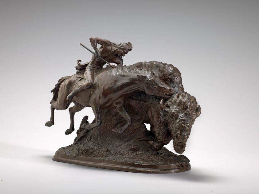 Indian Pursuing Buffalo