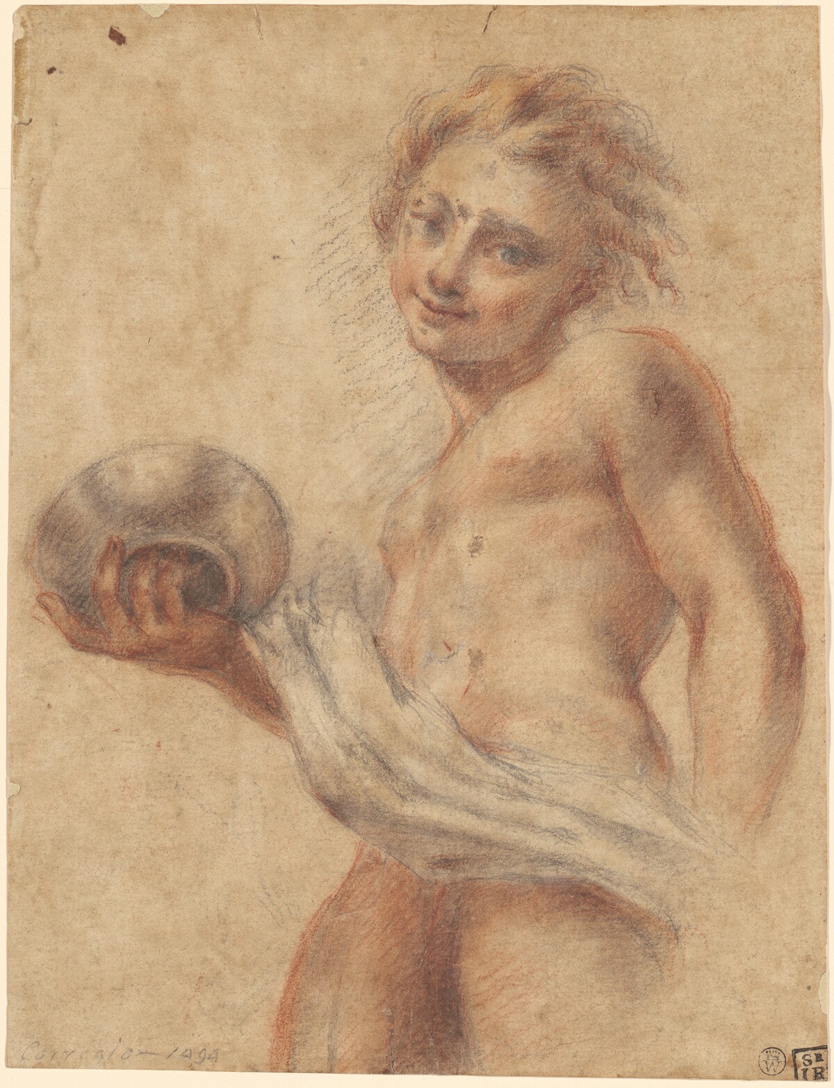 Youth Holding a Dish