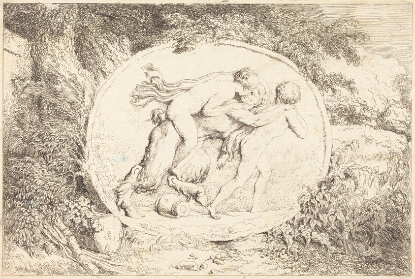 Nymph Astride a Satyr (Jeune fille a califourchon sur un satyre)