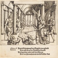 The Angel Agitating the Pool of Bethesda, Augustin Hirschvogel, 1548