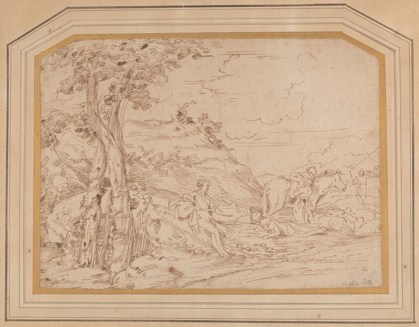 A Wooded Landscape with a Shepherd and His Family