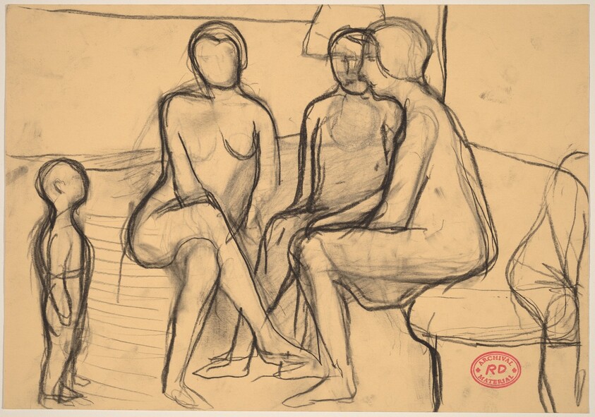 Untitled [study of seated figures and standing child]