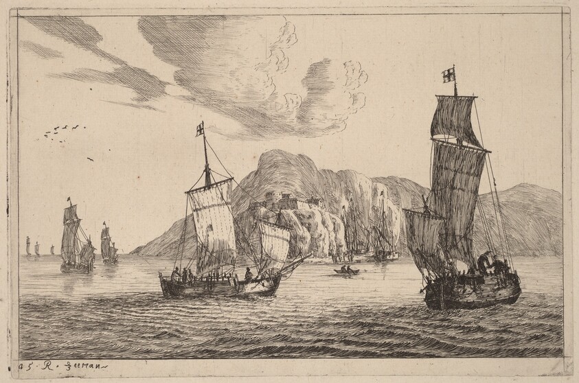 Harbor Scene with Mountainous Background