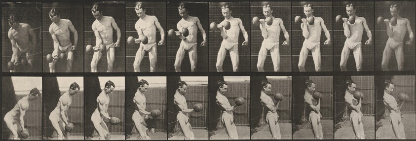 Plate Number 324. Curling a 50-lb. dumbbell