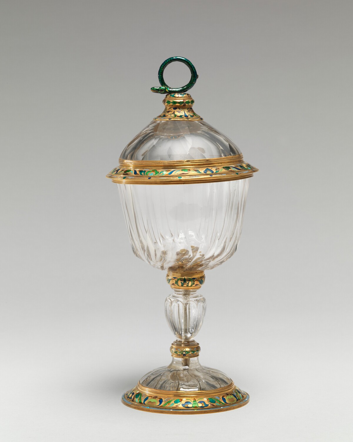 Covered Cup with Serpent Handle