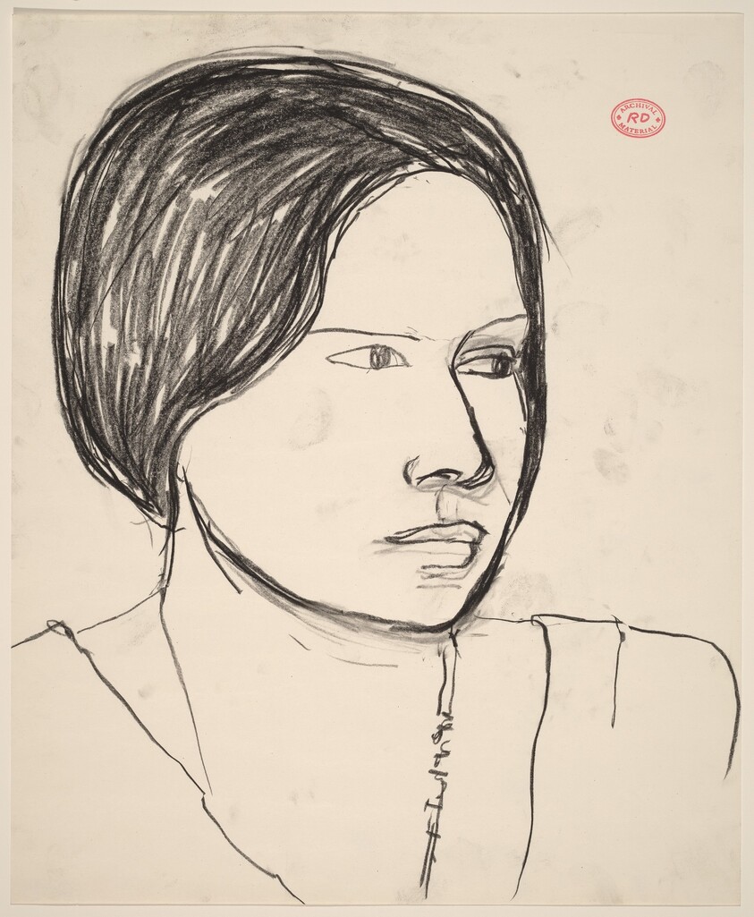 Untitled [head of a woman looking left]