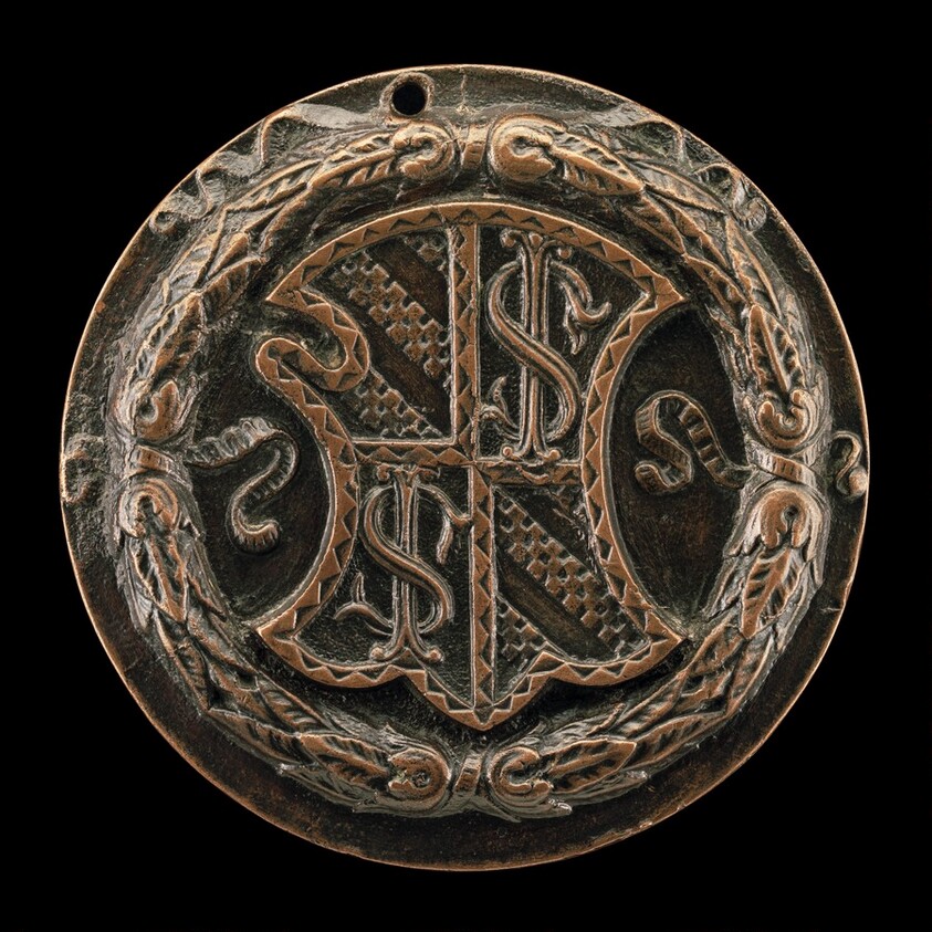 Shield with the Malatesta Arms in a Wreath [reverse]