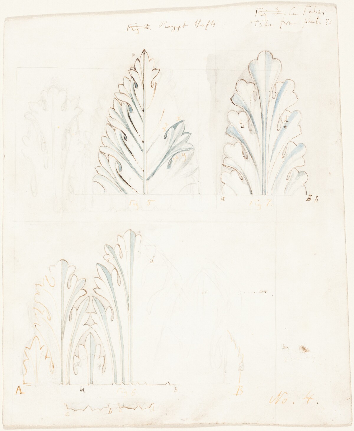 Ornamental Study with Acanthus Motif for "The Stones of Venice"