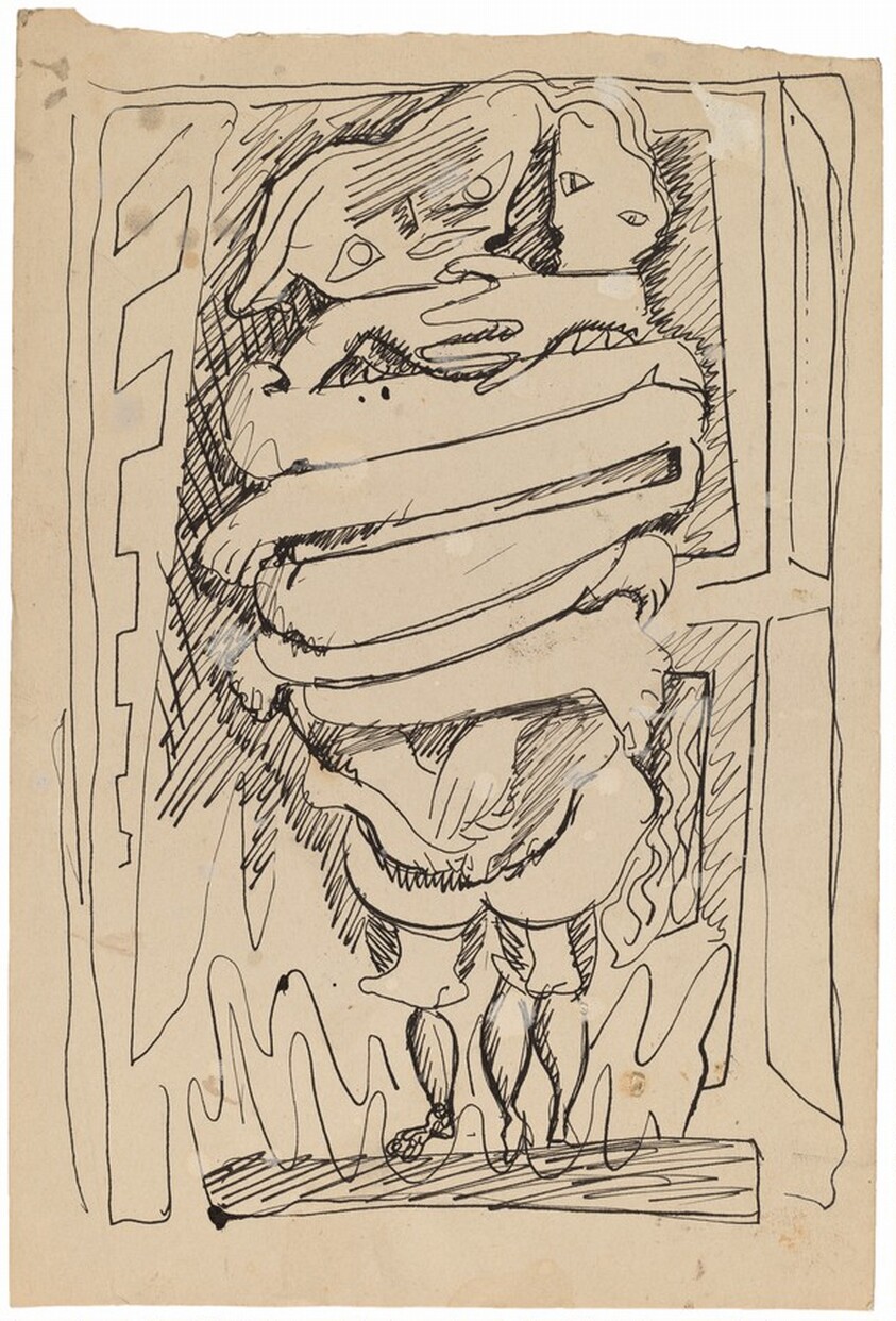 Two Abstract Figures Entwined