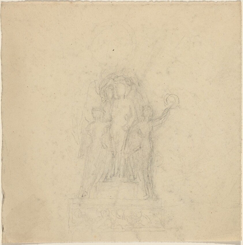 Studies for a Monument with the Crowning of a Figure [recto and verso]