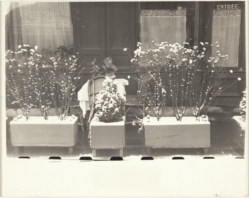 Outdoor café in snow, Paris