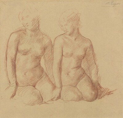 Study of Two Figures Seated Side by Side
