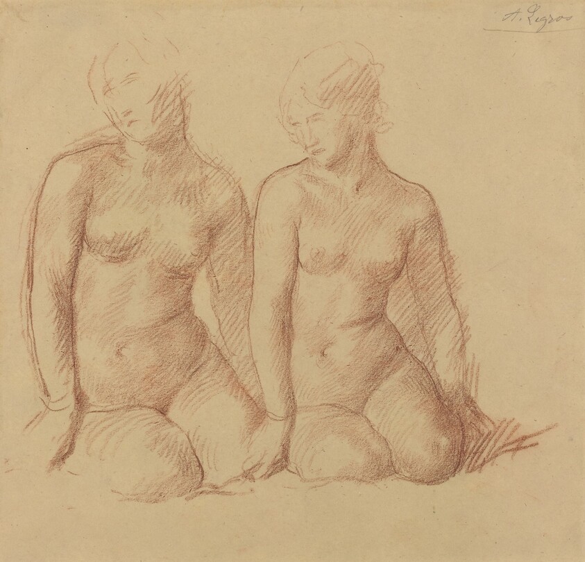 Study of Two Figures Seated Side by Side