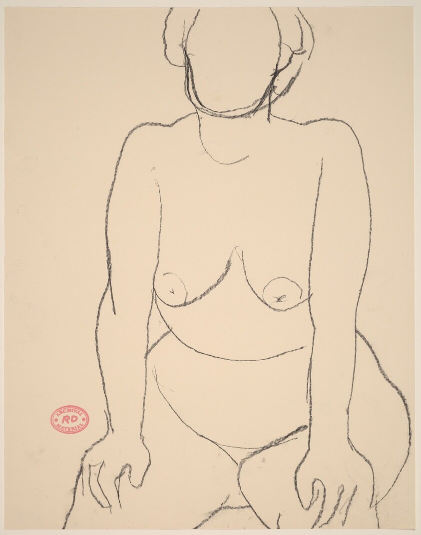 Untitled [seated nude leaning forward with her hands on her knees]