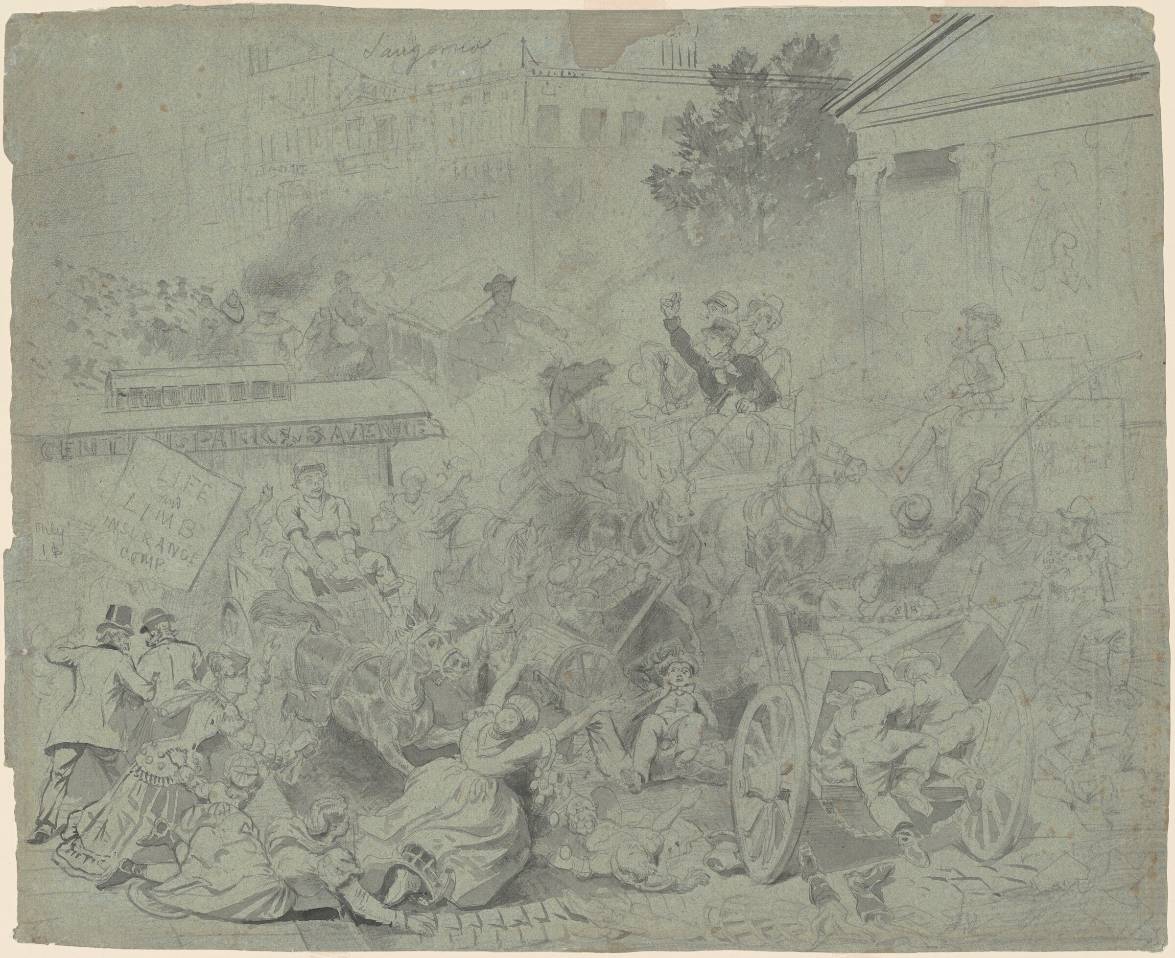 New York—Street Scene, Emanuel Gottlieb Leutze, 1859-1868