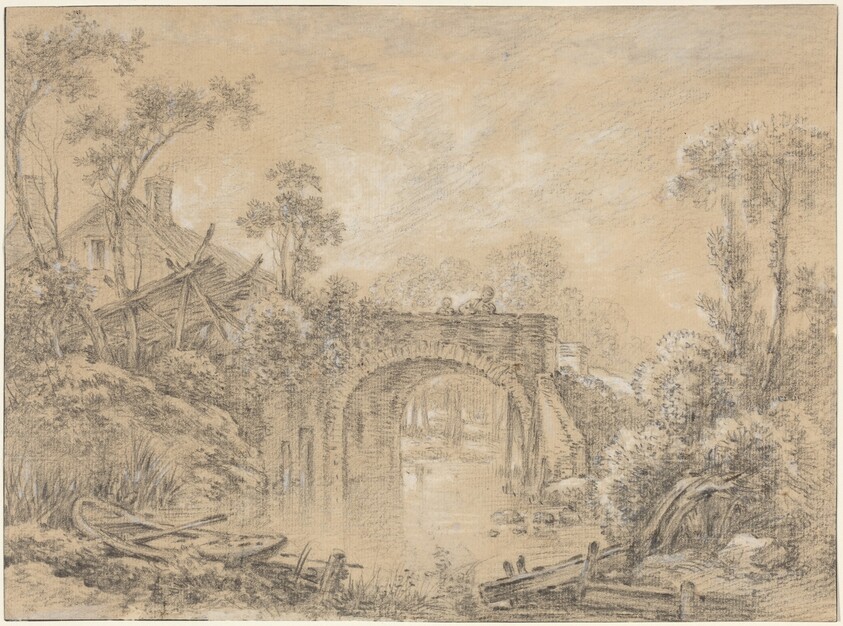 Landscape with a Rustic Bridge