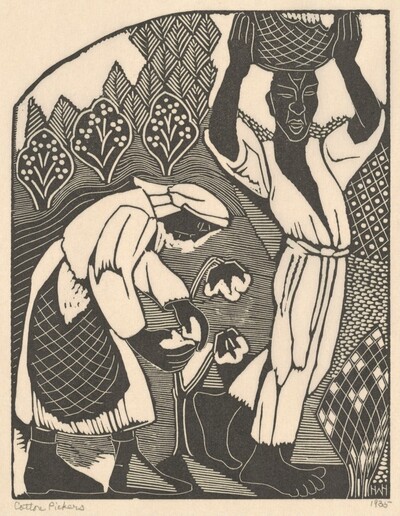 Cotton Pickers (left panel)