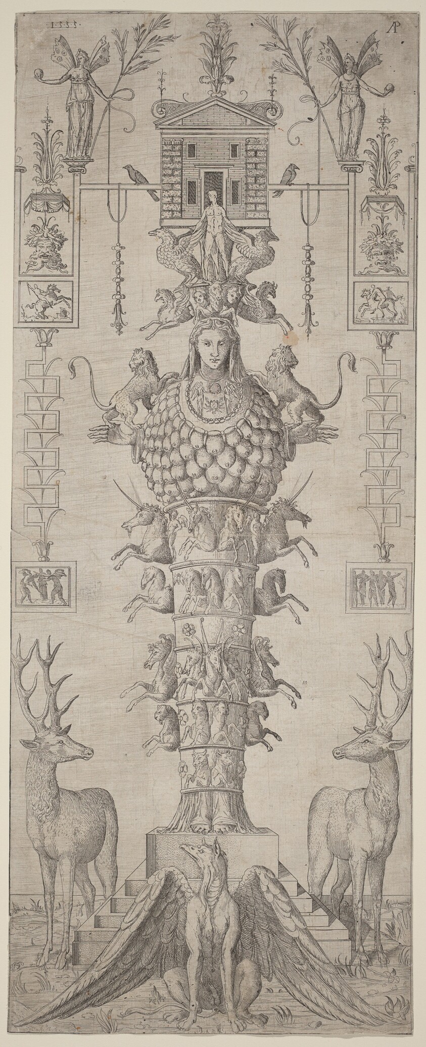 A Grotesque with Diana of Ephesus and Diverse Animals