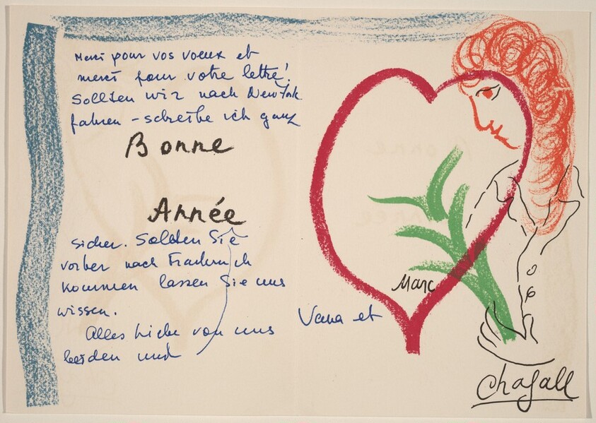 Greeting Card (Woman with a Large Red Heart)