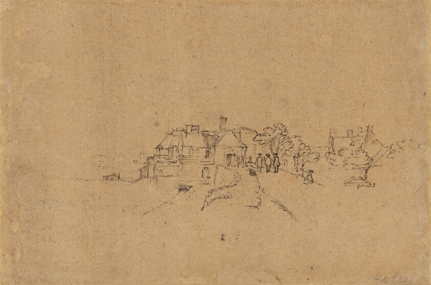 Figures on the Anthoniesdijk Entering Houtewael [verso]