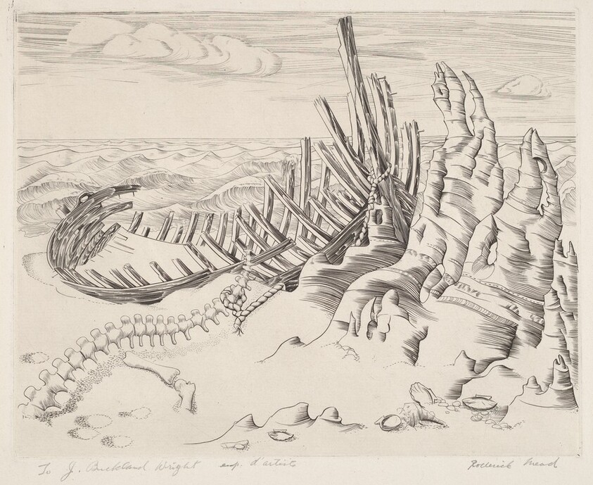 Untitled (Wreck on Sea Shore)