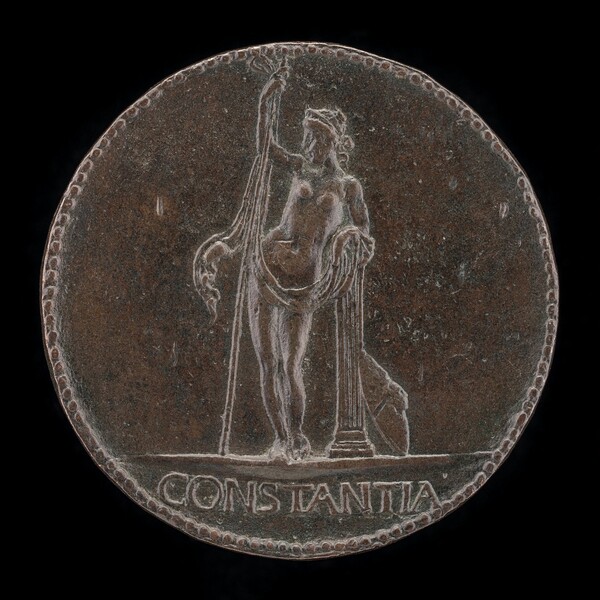 Constancy Holding a Staff and Resting on a Column [reverse]
