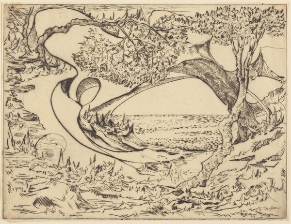 Landscape Fantasy with Sea and Rocks