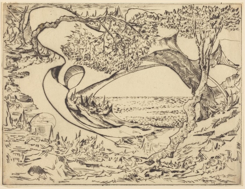 Landscape Fantasy with Sea and Rocks