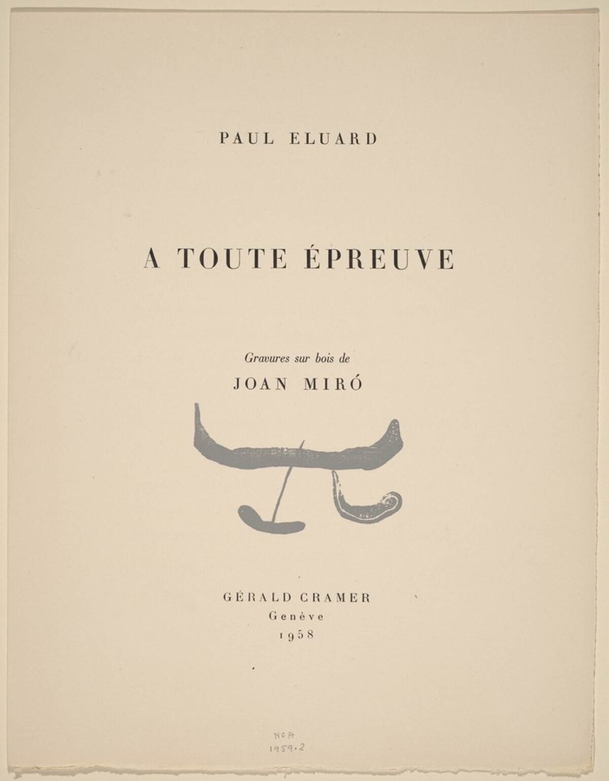 A toute épreuve [suite of prints without text, on China paper, from special edition]