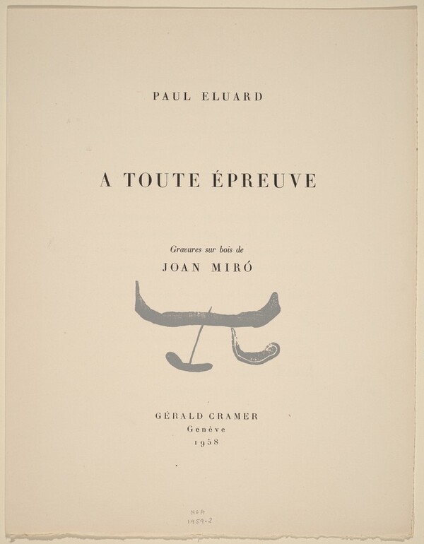 A toute épreuve [suite of prints without text, on China paper, from special edition]