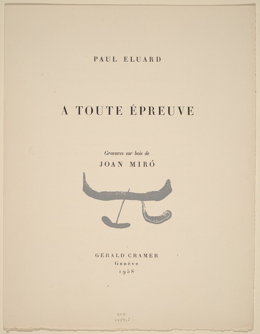 A toute épreuve [suite of prints without text, on China paper, from special edition]