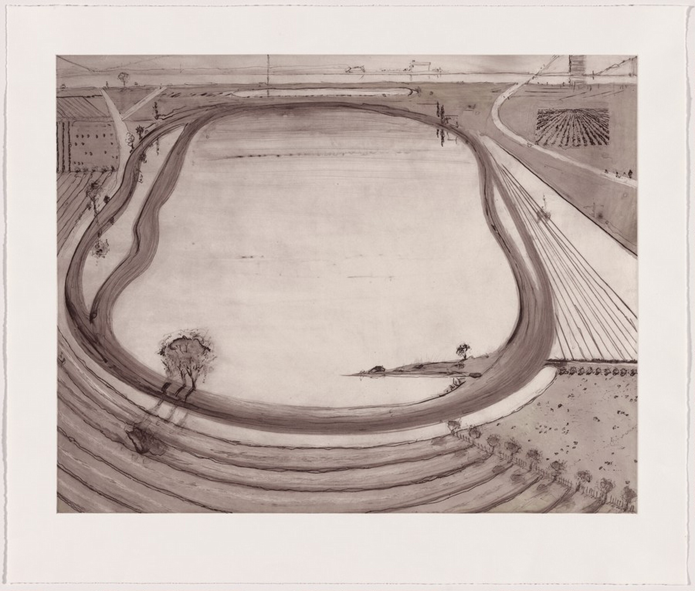 Reservoir [working proof 1], Wayne Thiebaud, 2014