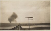 Untitled (Train tracks with puff of smoke), American 20th Century, 1920s