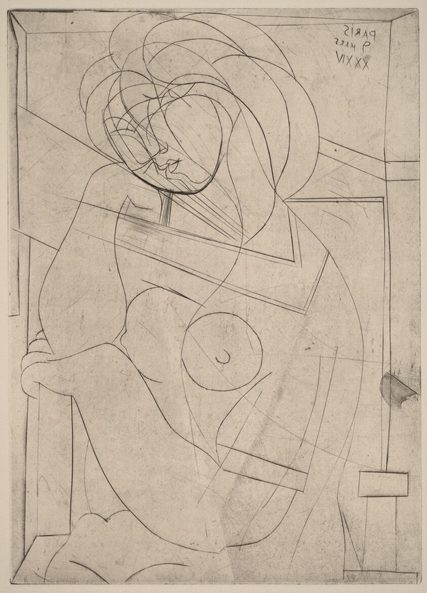 Seated Woman Holding Head in Hand  (Femme nueassise, la tete appuyee sur la main)