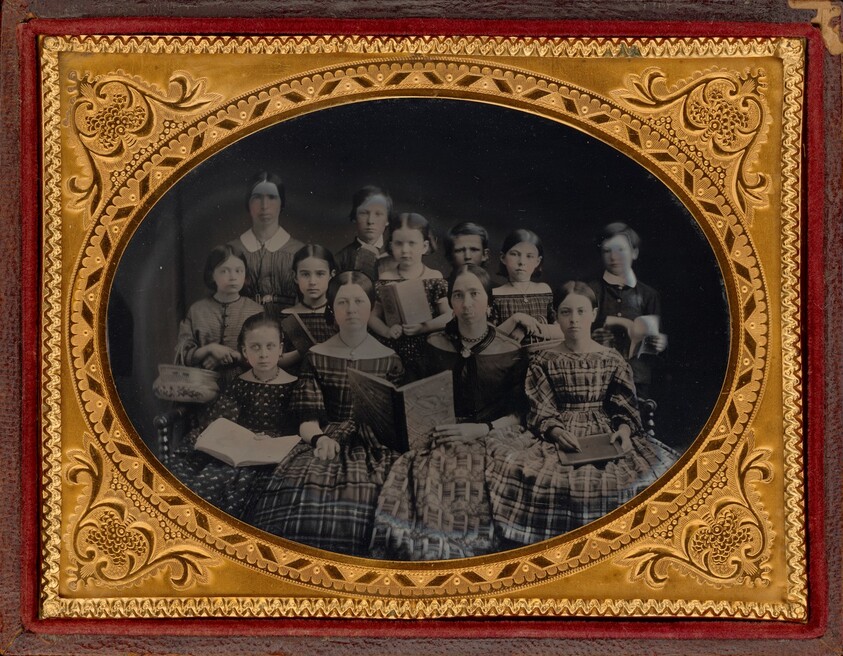 Portrait of a School Teacher and Class