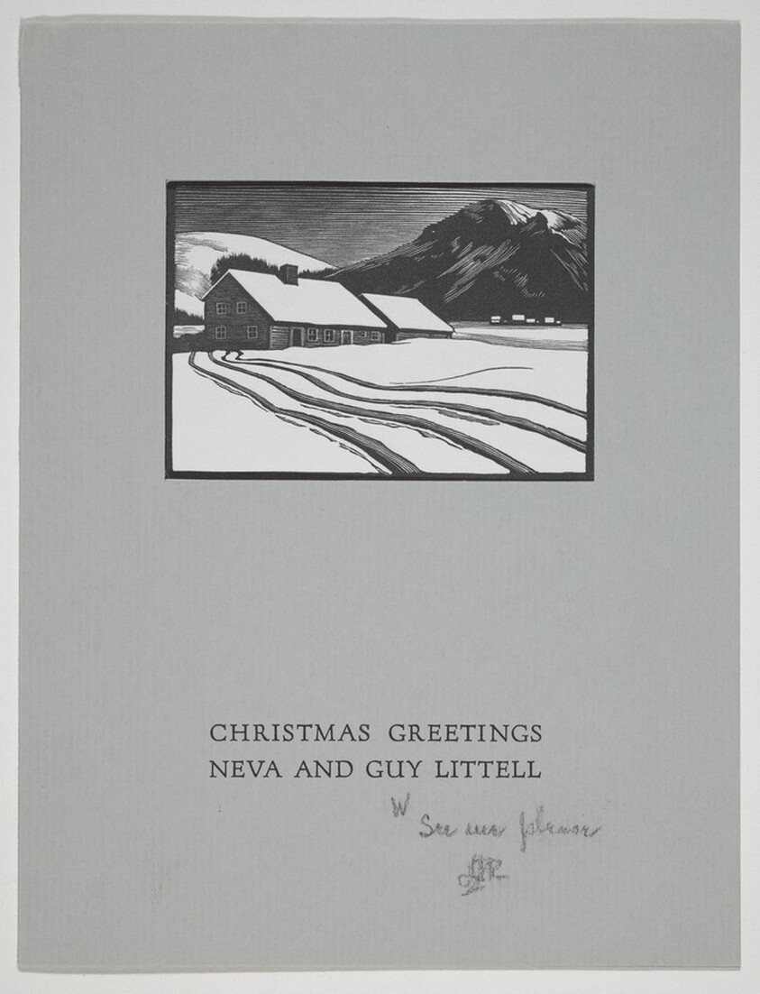 Cottage in Snow and Mountain