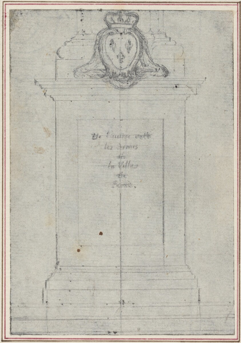 A Plinth Surmounted by the Arms of the King of France