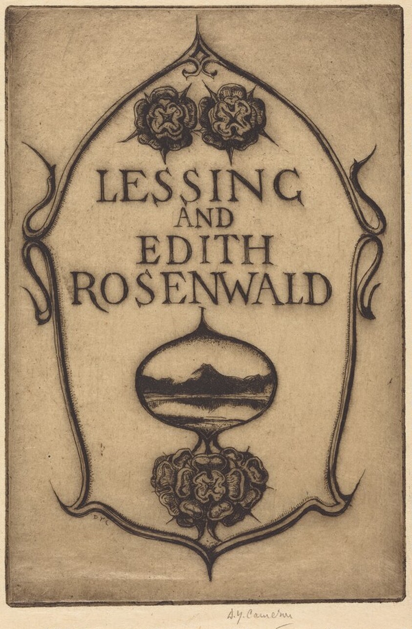 Bookplate of Lessing and Edith Rosenwald