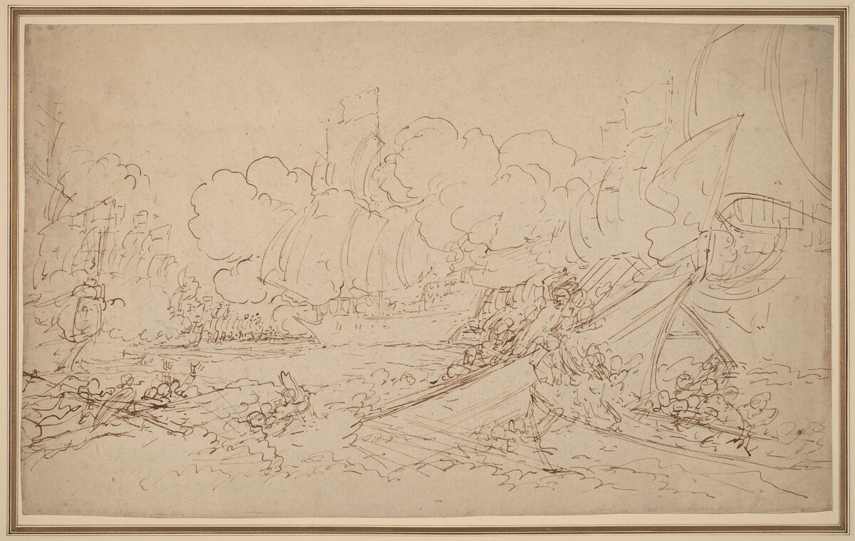 Study for The Battle of La Hogue [recto]