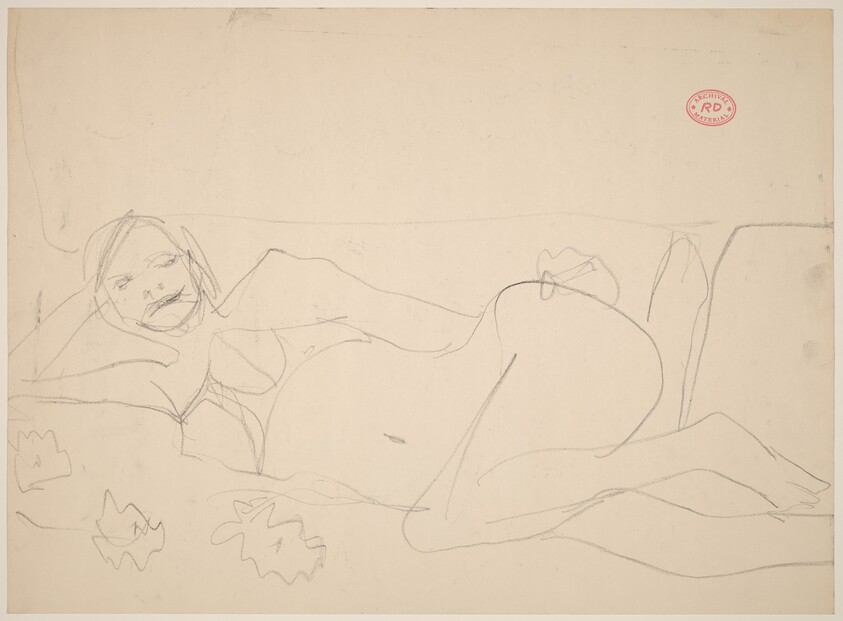 Untitled [reclining woman resting on right arm]