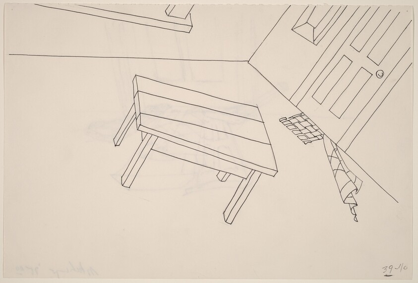 Basket, Table, Door, Window, Mirror, Rug #41 [recto]