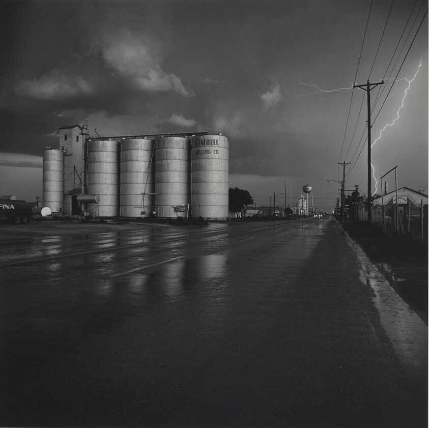 Grain Elevator and Lightning Flash, Lamesa, Texas