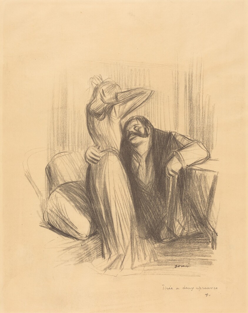Scène de cabinet particulier (planche en hauteur) (Scene in a Private Room) (vertical plate)