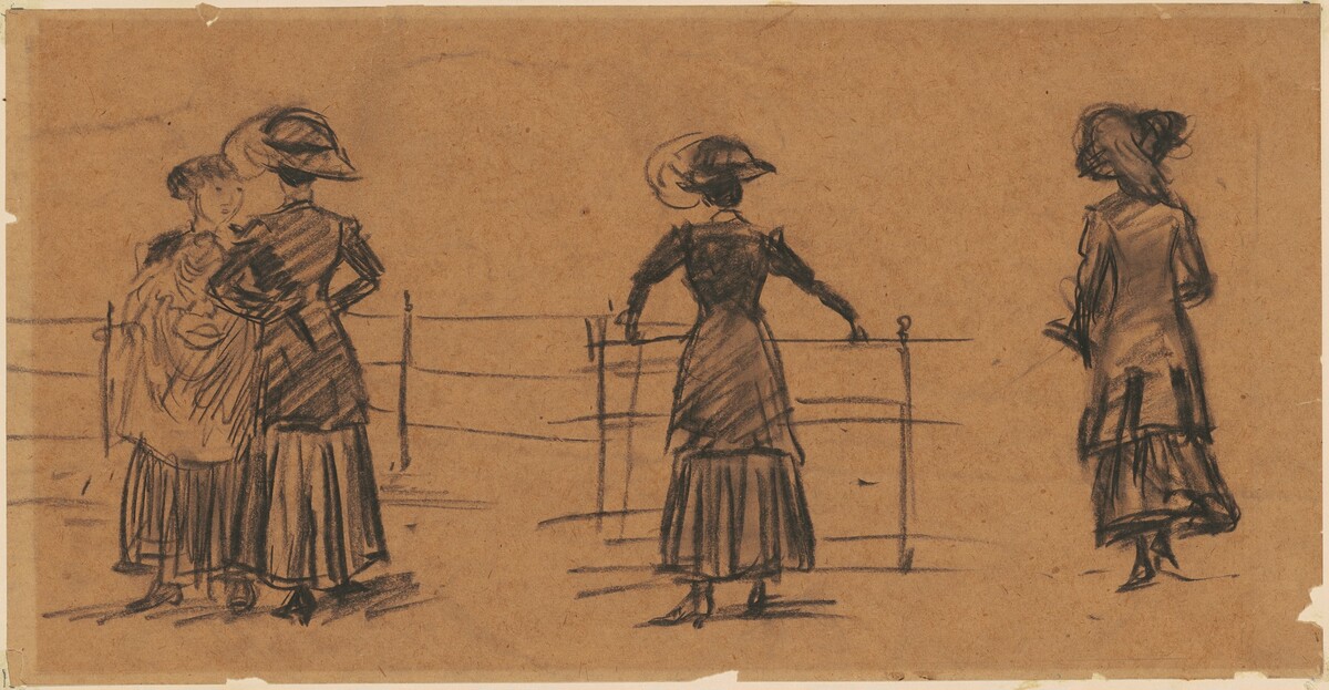 Studies of Women by the Park Railing